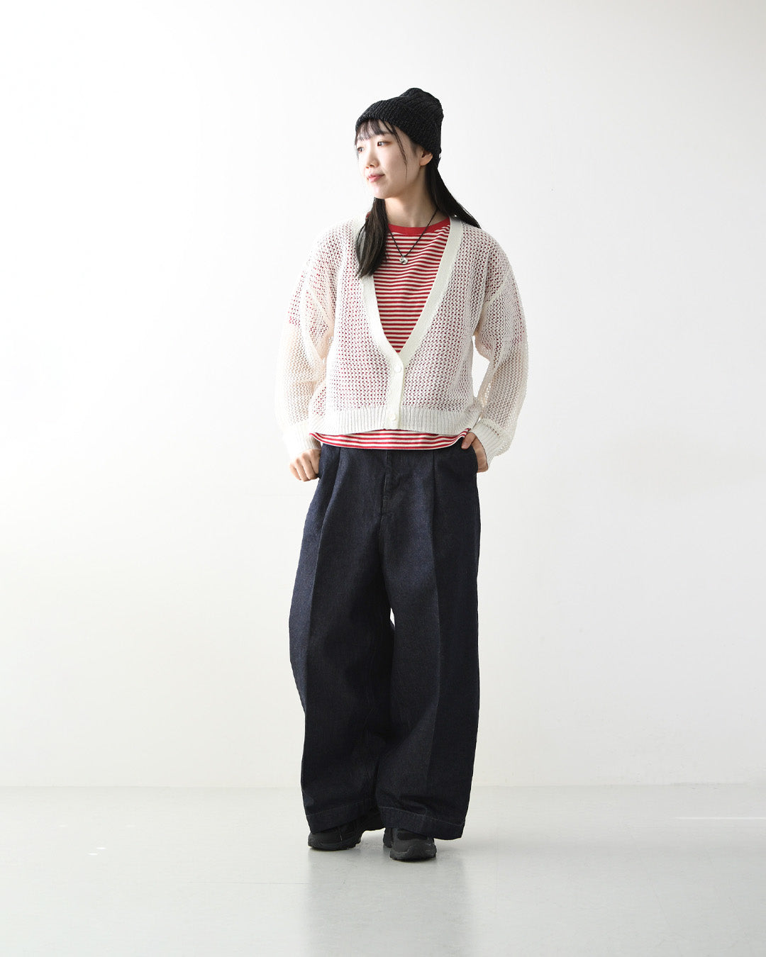 MIDIUMISOLID [ミディウミソリッド] mesh short C/D [1-122160] メッシュショートカーディガン・カーディガン・メッシュカーディガン・ショート丈・LADY'S [2026SS]