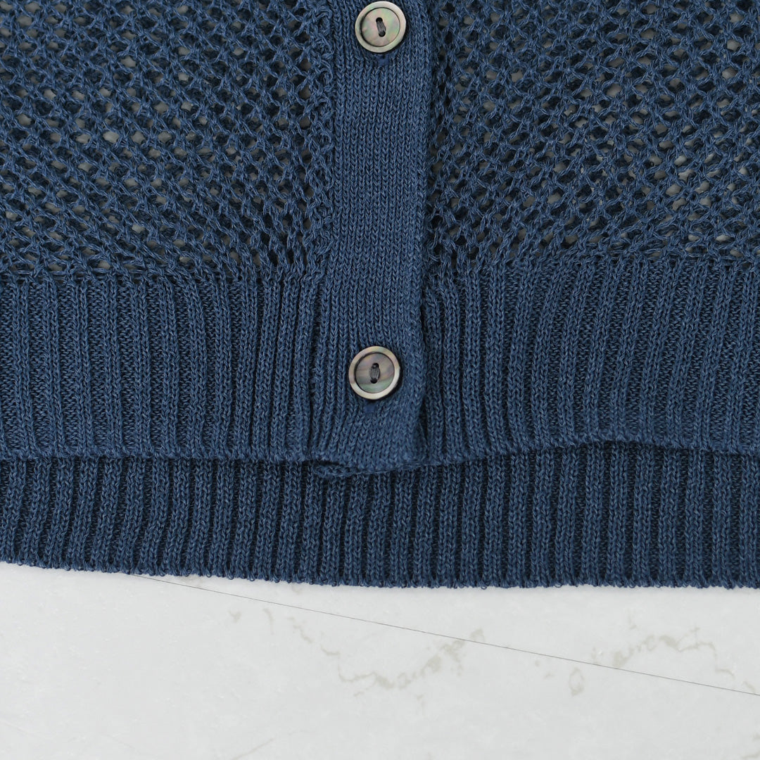 MIDIUMISOLID [ミディウミソリッド] mesh short C/D [1-122160] メッシュショートカーディガン・カーディガン・メッシュカーディガン・ショート丈・LADY'S [2026SS]