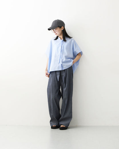 MIDIUMISOLID [ミディウミソリッド]SHEER DENIM EASY PT[1-162208] シアーデニムイージーパンツ・イージーパンツ・シアーデニム・リラックスシルエット・ウエストゴム・薄手デニム・LADY'S [2026SS]