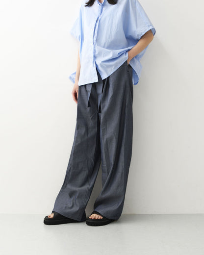 MIDIUMISOLID [ミディウミソリッド]SHEER DENIM EASY PT[1-162208] シアーデニムイージーパンツ・イージーパンツ・シアーデニム・リラックスシルエット・ウエストゴム・薄手デニム・LADY'S [2026SS]