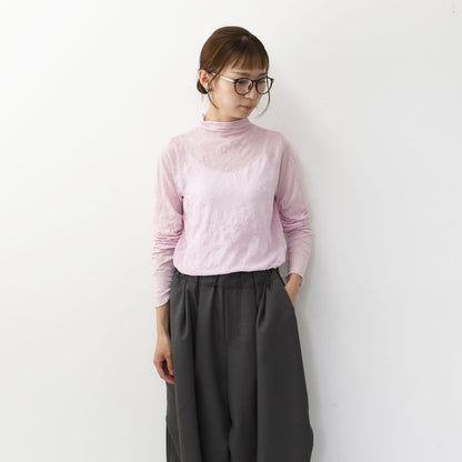 MIDIUMISOLID [ミディウミソリッド] sheer velour rib tops [3-11207252] シアーベロアリブトップス [2025AW]