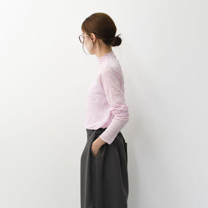 MIDIUMISOLID [ミディウミソリッド] sheer velour rib tops [3-11207252] シアーベロアリブトップス [2025AW]