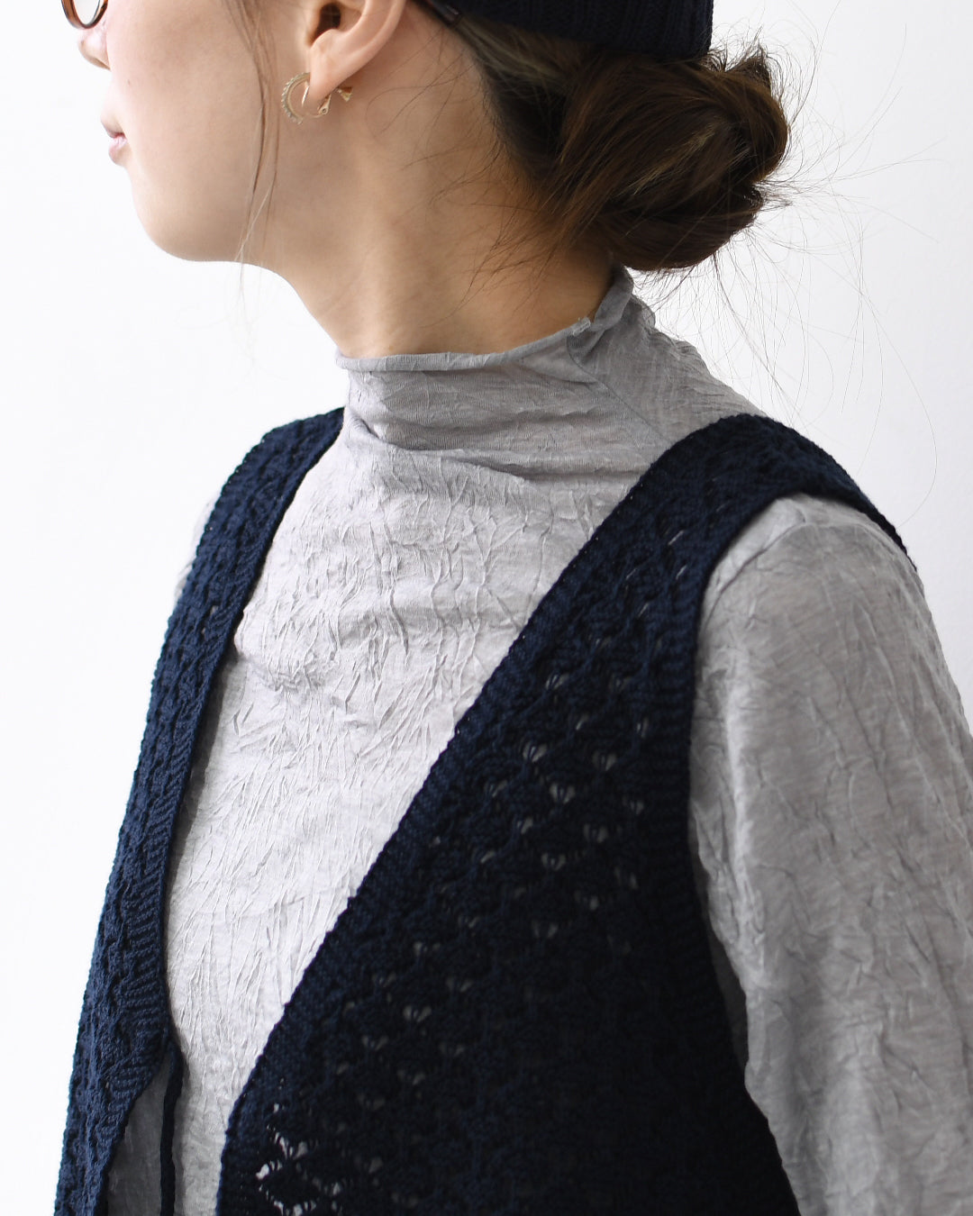 MIDIUMISOLID [ミディウミソリッド] sheer high neck inner [3-11207261] シアーハイネックインナー・シアートップス・ボトルネック・長袖・シアー素材・LADY'S  [2026SS]