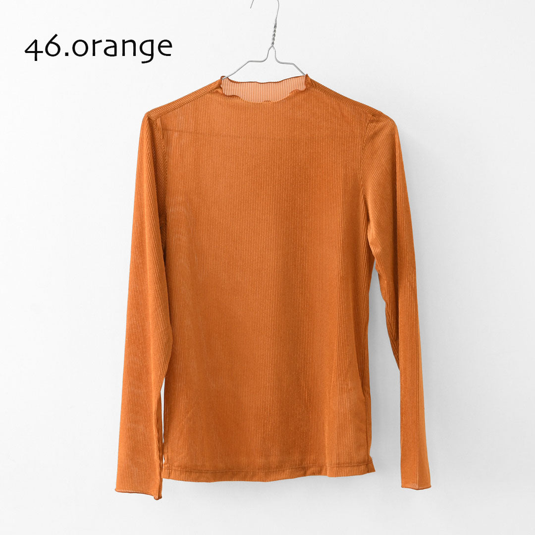 MIDIUMISOLID [ミディウミソリッド] sheer velour rib tops [3-112199] シアーベロアリブトップス・シアートップス・ベロア・ボトルネック・長袖・シアー素材・LADY'S [2025AW]
