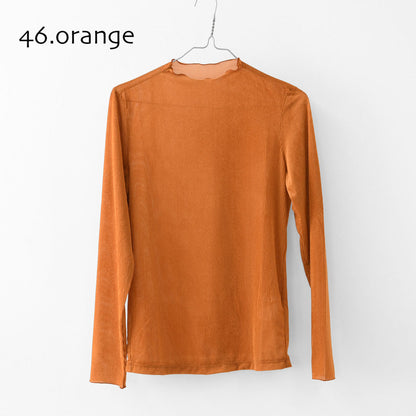 MIDIUMISOLID [ミディウミソリッド] sheer velour rib tops [3-112199] シアーベロアリブトップス・シアートップス・ベロア・ボトルネック・長袖・シアー素材・LADY'S [2025AW]