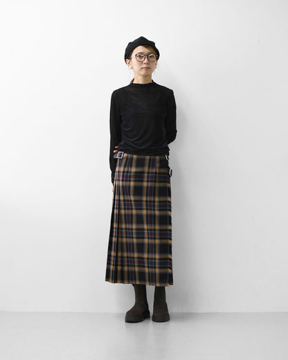 MIDIUMISOLID [ミディウミソリッド] sheer velour rib tops [3-112199] シアーベロアリブトップス・シアートップス・ベロア・ボトルネック・長袖・シアー素材・LADY'S [2025AW]