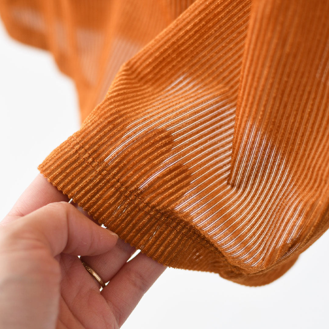 MIDIUMISOLID [ミディウミソリッド] sheer velour rib tops [3-112199] シアーベロアリブトップス・シアートップス・ベロア・ボトルネック・長袖・シアー素材・LADY'S [2025AW]