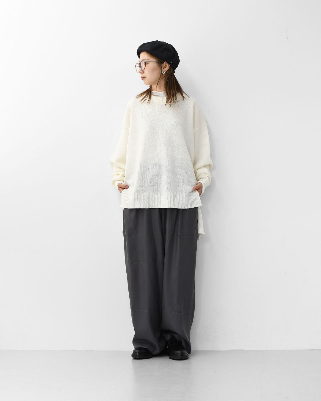 MIDIUMISOLID [ミディウミソリッド] washi/wool PO [3-125004] 和紙ウールプルオーバー [2025AW]