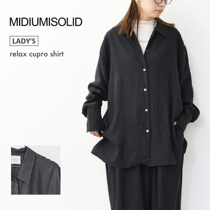MIDIUMISOLID [ミディウミソリッド] relax cupro shirt [3-132218] リラックスキュプラシャツ [2025AW]