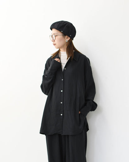 MIDIUMISOLID [ミディウミソリッド] relax cupro shirt [3-132218] リラックスキュプラシャツ [2025AW]