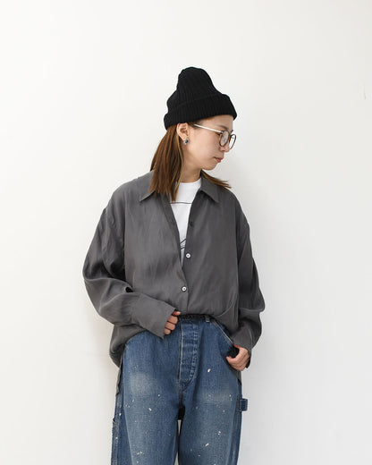 MIDIUMISOLID [ミディウミソリッド] relax cupro shirt [3-132218] リラックスキュプラシャツ [2025AW]