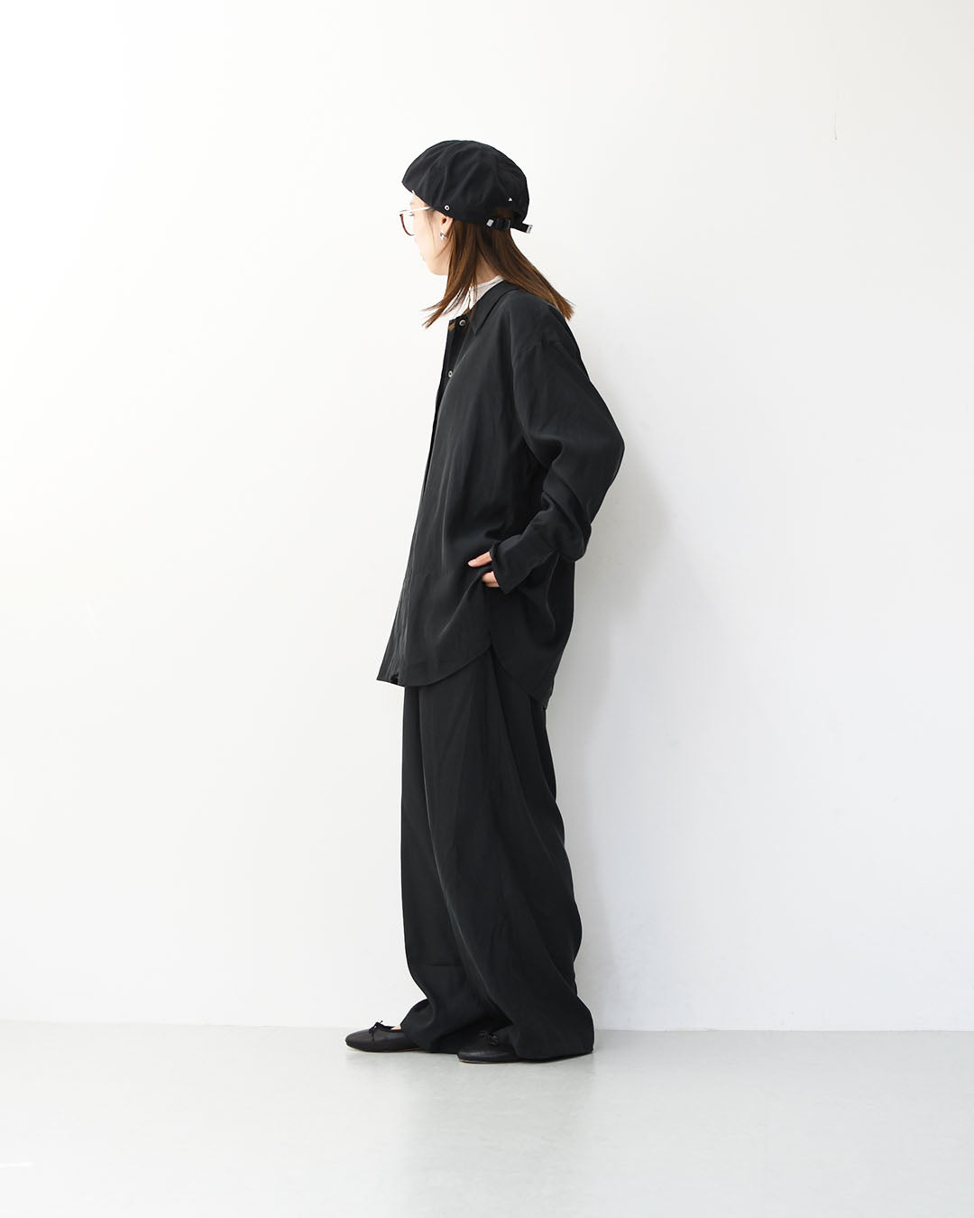 MIDIUMISOLID [ミディウミソリッド] relax cupro shirt [3-132218] リラックスキュプラシャツ [2025AW]