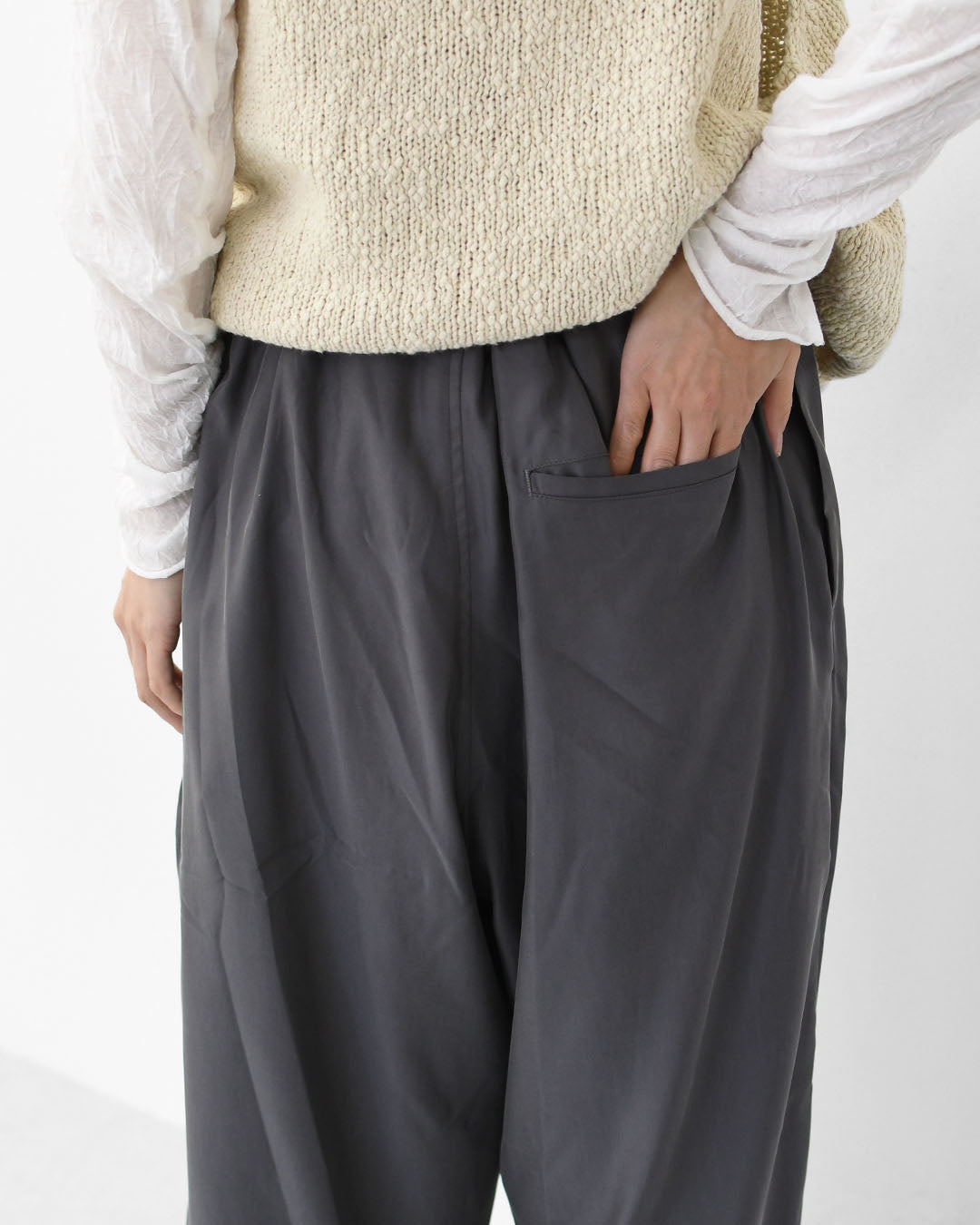 MIDIUMISOLID [ミディウミソリッド] relax cupro PT [3-162185] リラックスキュプロパンツ [2025AW]