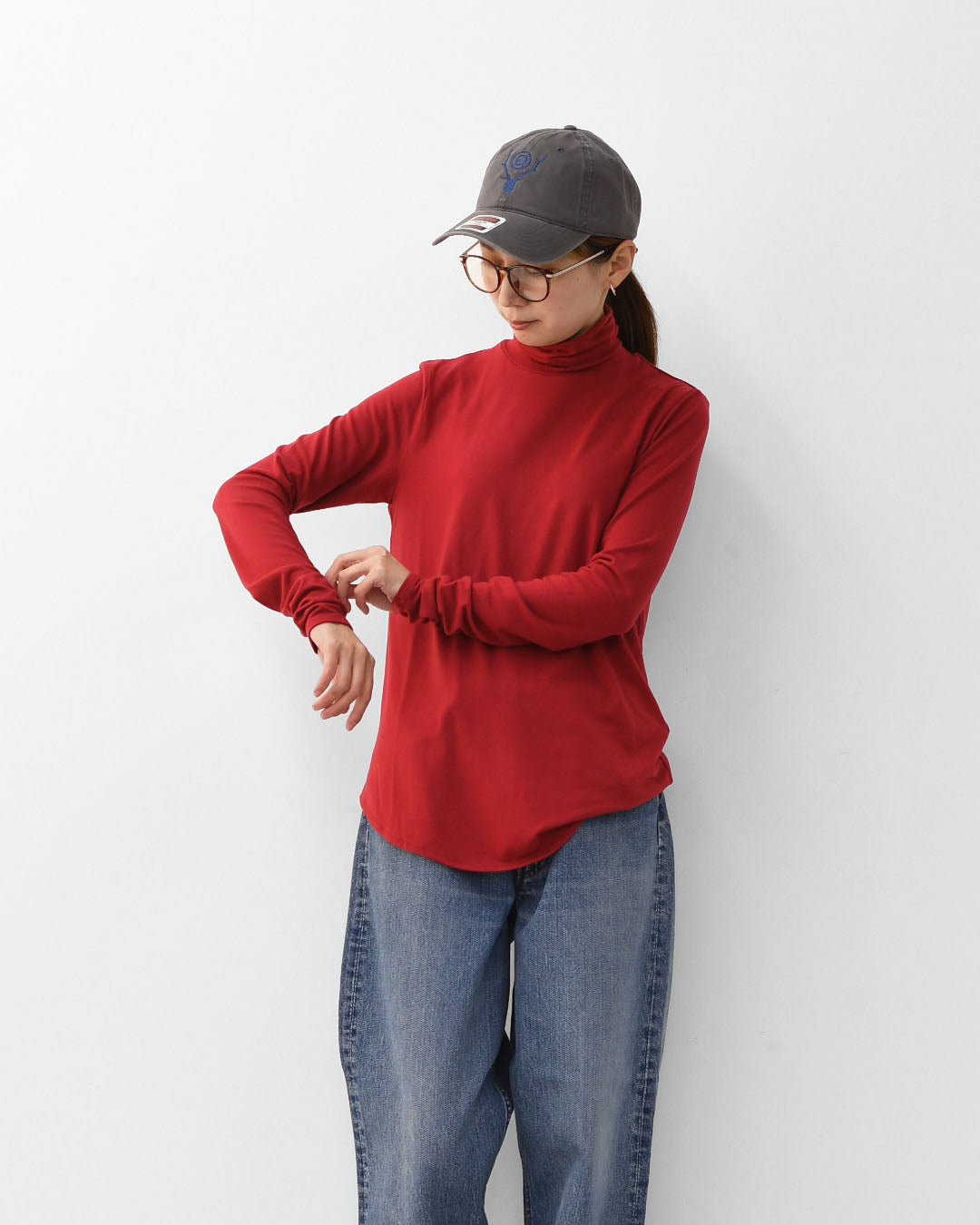 MIDIUMISOLID [ミディウミソリッド] hi-neck round hem PO [4-112209] ハイネックラウンドヘムプルオーバー・インナー・ハイネック・カットソー・長袖・LADY'S [2025AW]