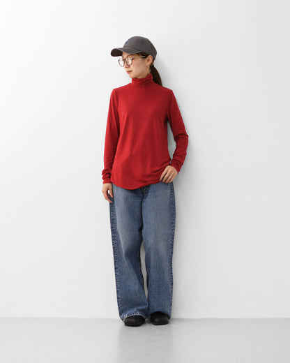 MIDIUMISOLID [ミディウミソリッド] hi-neck round hem PO [4-112209] ハイネックラウンドヘムプルオーバー・インナー・ハイネック・カットソー・長袖・LADY'S [2025AW]