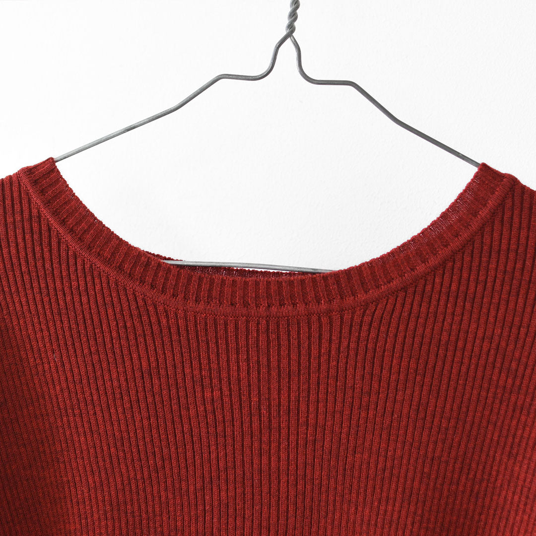 MIDIUMISOLID [ミディウミソリッド] rib pintucked PO [4-125150] リブピンタックプルオーバー・インナー・カットソー・ゆったりシルエット・シンプル・長袖・LADY'S [2025AW]