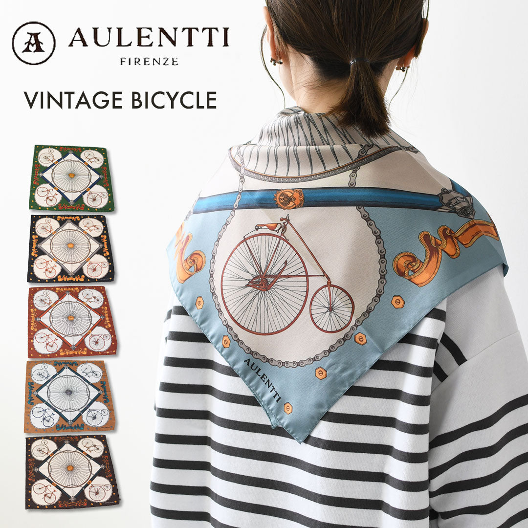 AULENTTI [オウレンティ] VINTAGE BICYCLE(自転車) [LA-J9778] ヴィンテージ バイシクル・スカーフ・柄スカーフ・バンダナ・小物・大人かわいい・ LADY'S [2026AW]