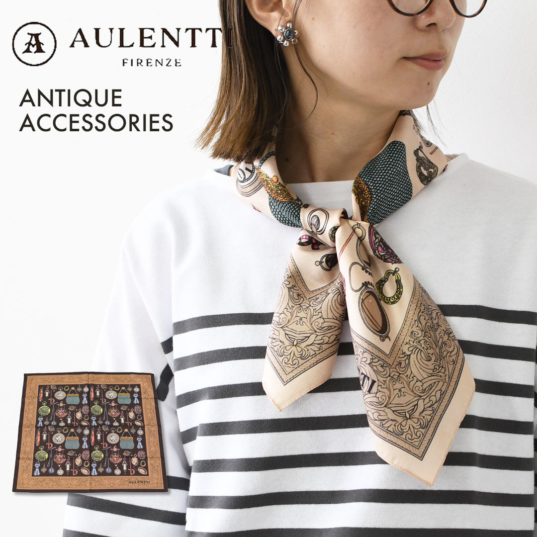 AULENTTI [オウレンティ] ANTIQUE ACCESSORIES(アクセサリー)  [LA-J9780] アンティーク アクセサリー・スカーフ・柄スカーフ・バンダナ・小物・大人かわいい・ LADY'S [2026AW](AULENTTI)