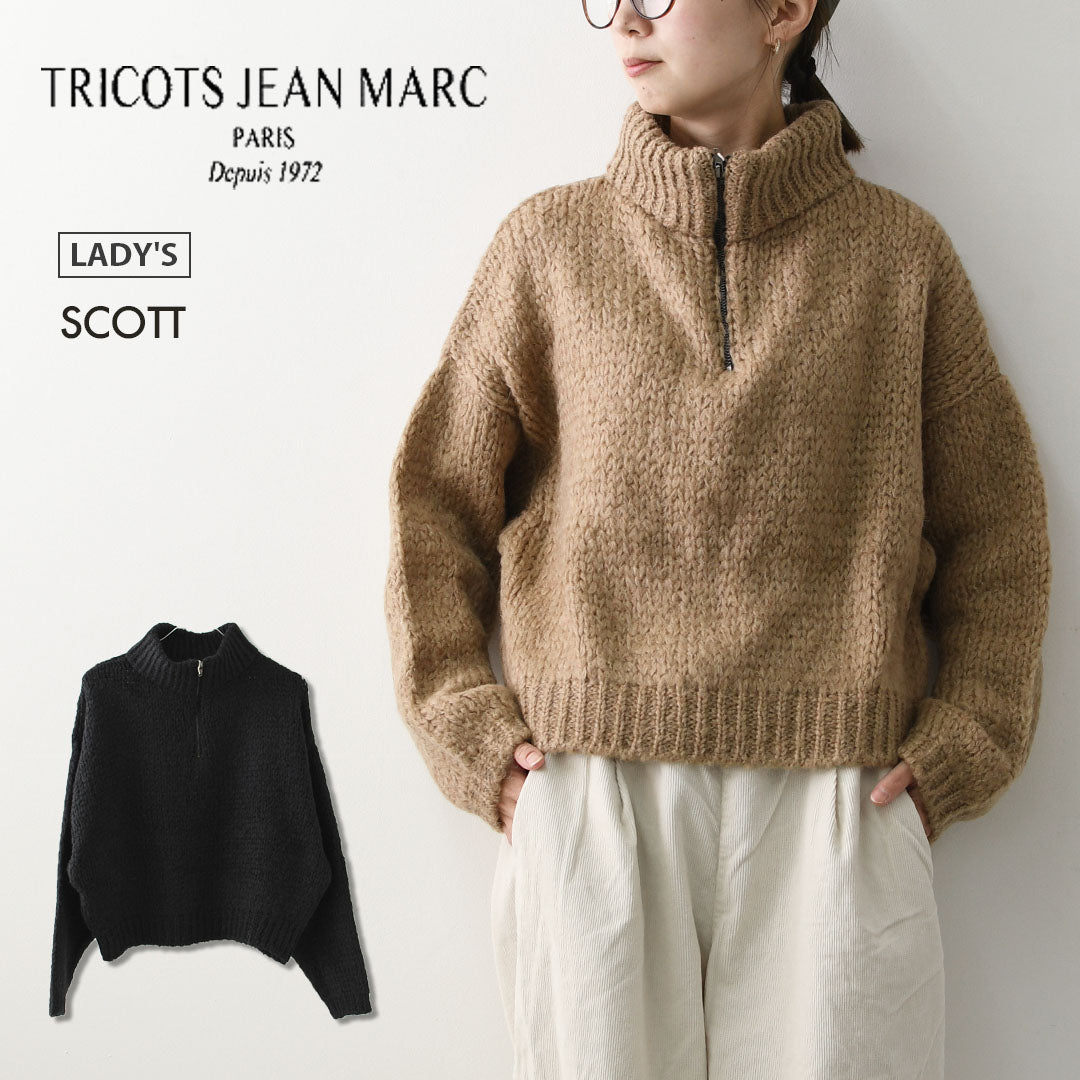 TRICOTS JEAN MARC [トリコット ジーン マルク] SCOTT [SCOTT] スコット・ニット・ニットセーター・モヘヤ混・スタンドカラー・ハーフジップ・ふんわりニット・LADY'S [2026AW]