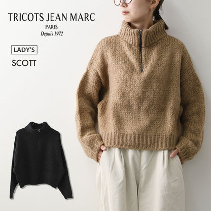 TRICOTS JEAN MARC [トリコット ジーン マルク] SCOTT [SCOTT] スコット・ニット・ニットセーター・モヘヤ混・スタンドカラー・ハーフジップ・ふんわりニット・LADY'S [2026AW]