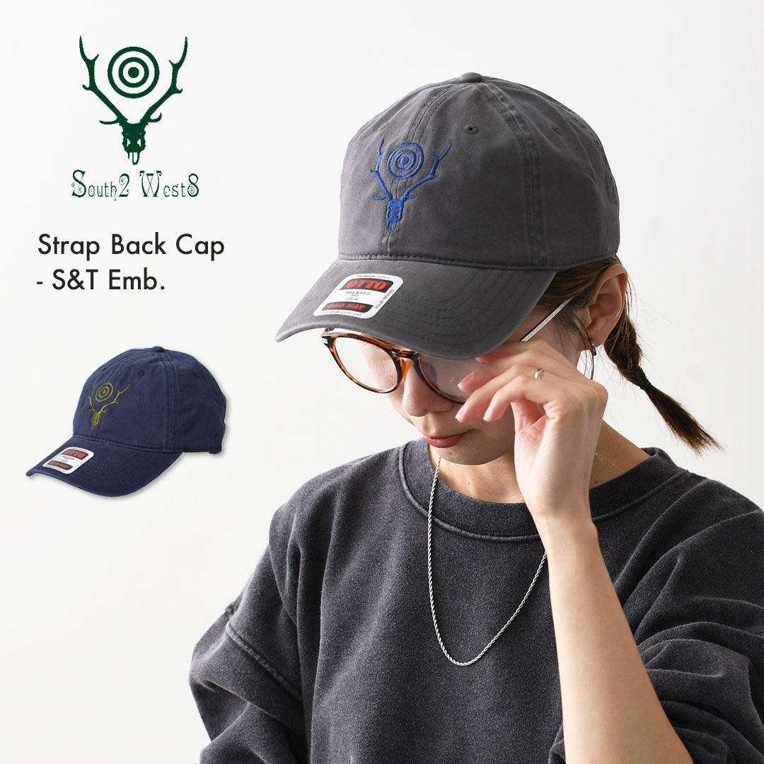 SOUTH2 WEST8 [サウスツーウエストエイト] Strap Back Cap - S&T Emb. [RW531] ストラップキャップ・スカル&ターゲット [2025AW]