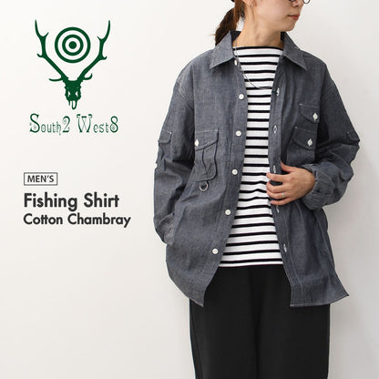 SOUTH2 WEST8 [サウスツーウエストエイト] Fishing Shirt - Cotton Chambray [RW604] フィッシングシャツ・コットンシャンブレー・MEN'S [2025AW]
