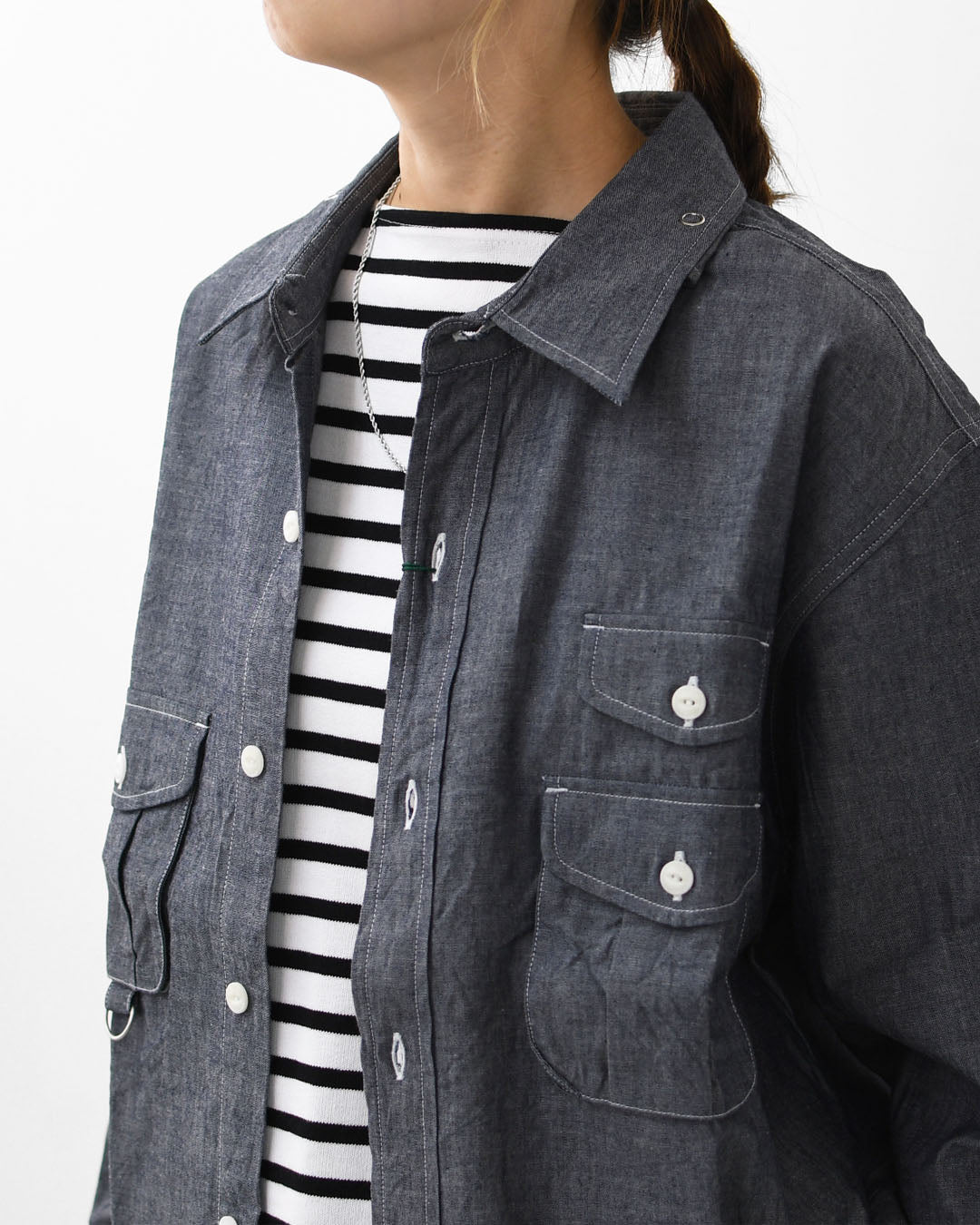 SOUTH2 WEST8 [サウスツーウエストエイト] Fishing Shirt - Cotton Chambray [RW604] フィッシングシャツ・コットンシャンブレー・MEN'S [2025AW]