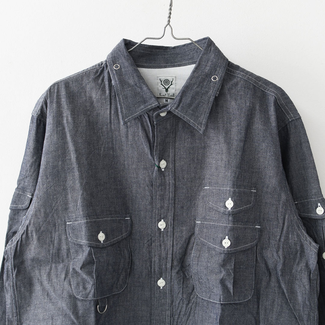 SOUTH2 WEST8 [サウスツーウエストエイト] Fishing Shirt - Cotton Chambray [RW604] フィッシングシャツ・コットンシャンブレー・MEN'S [2025AW]