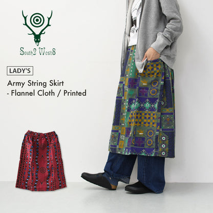 SOUTH2 WEST8 [サウスツーウエストエイト] Army String Skirt - Flannel Cloth / Printed [RW626] アーミーストリングスカート フランネル クロス / プリント [2025AW]