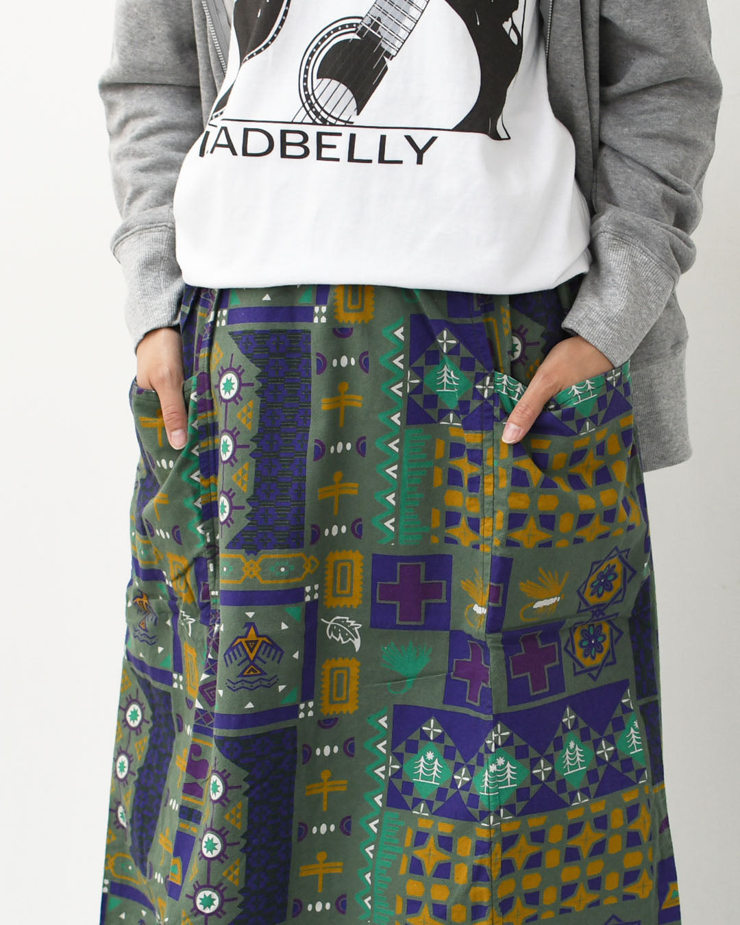 SOUTH2 WEST8 [サウスツーウエストエイト] Army String Skirt - Flannel Cloth / Printed [RW626] アーミーストリングスカート フランネル クロス / プリント [2025AW]