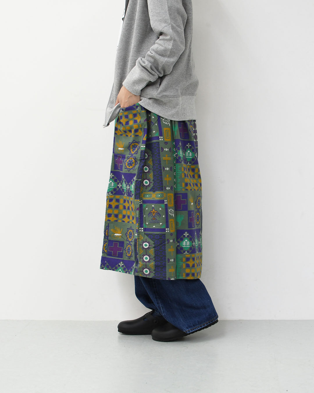 SOUTH2 WEST8 [サウスツーウエストエイト] Army String Skirt - Flannel Cloth / Printed [RW626] アーミーストリングスカート フランネル クロス / プリント [2025AW]