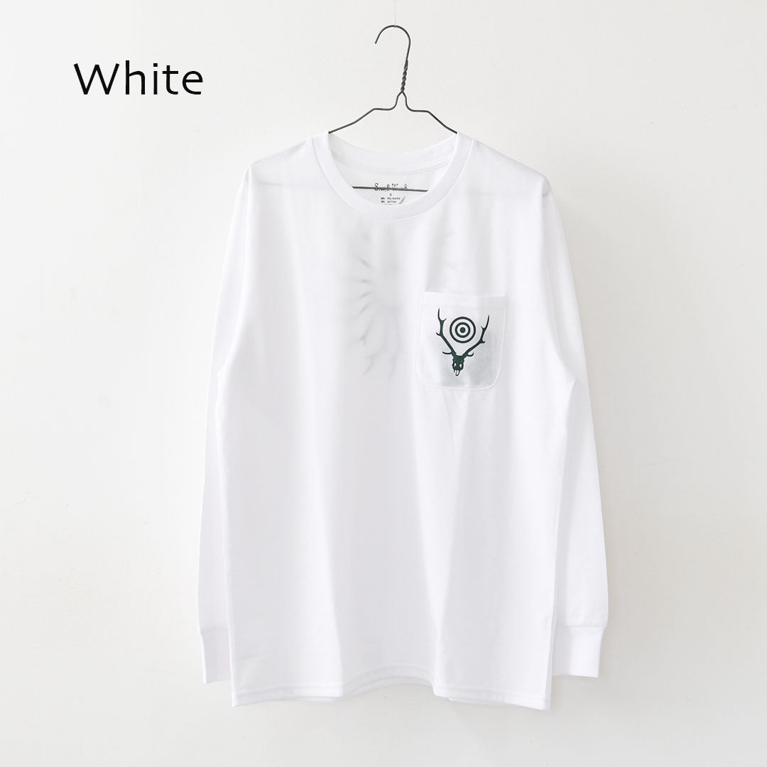 SOUTH2 WEST8 [サウスツーウエストエイト] L/S Round Pocket Tee - Circle Horn [RW658] ロングスリーブ ラウンドポケットTシャツ・サークル ホーン・MEN'S [2025AW]