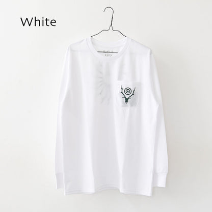 SOUTH2 WEST8 [サウスツーウエストエイト] L/S Round Pocket Tee - Circle Horn [RW658] ロングスリーブ ラウンドポケットTシャツ・サークル ホーン・MEN'S [2025AW]