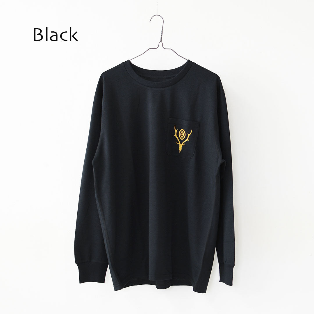 SOUTH2 WEST8 [サウスツーウエストエイト] L/S Round Pocket Tee - Circle Horn [RW658] ロングスリーブ ラウンドポケットTシャツ・サークル ホーン・MEN'S [2025AW]