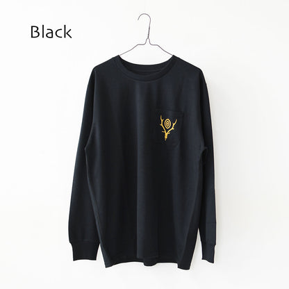 SOUTH2 WEST8 [サウスツーウエストエイト] L/S Round Pocket Tee - Circle Horn [RW658] ロングスリーブ ラウンドポケットTシャツ・サークル ホーン・MEN'S [2025AW]