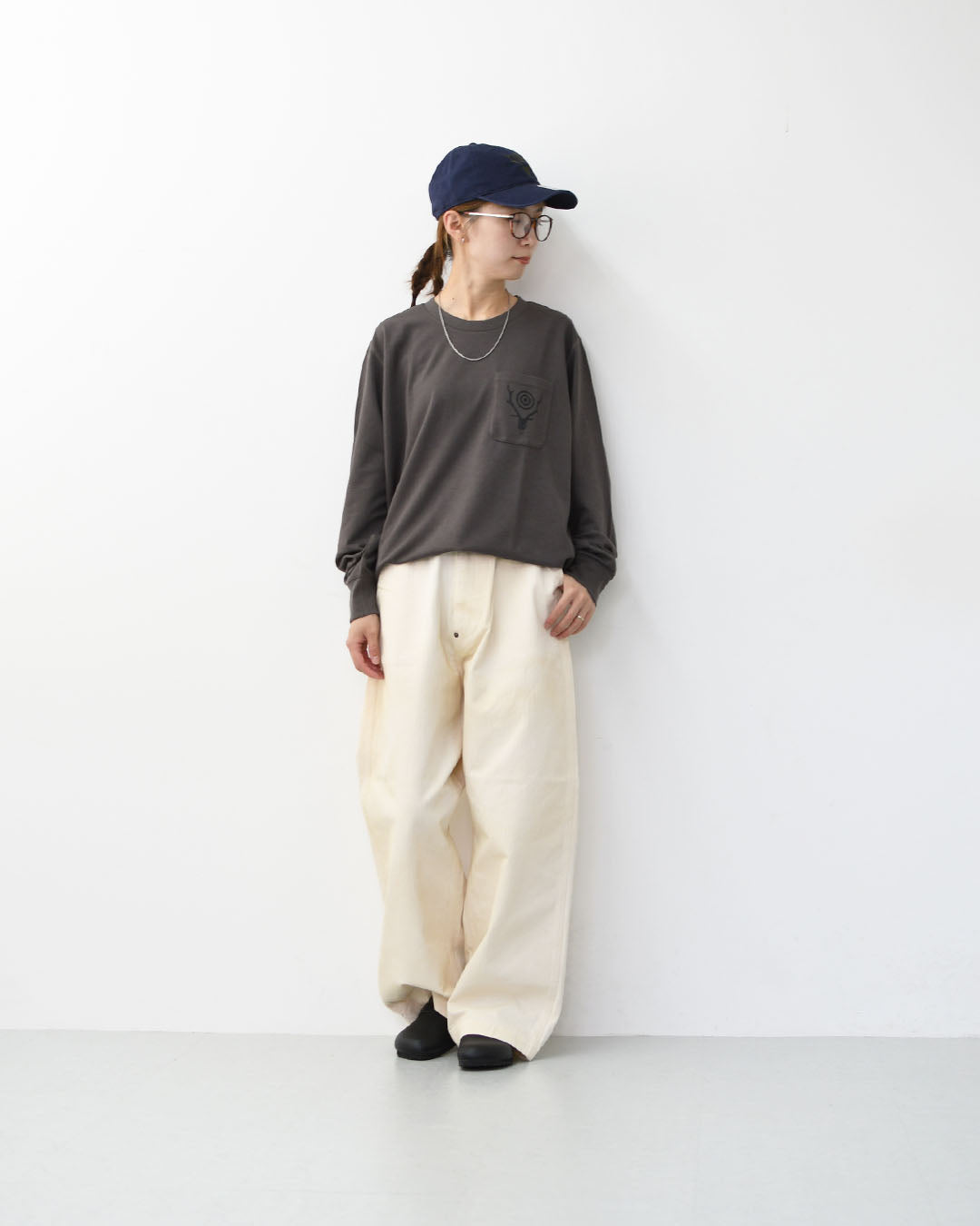 SOUTH2 WEST8 [サウスツーウエストエイト] L/S Round Pocket Tee - Circle Horn [RW658] ロングスリーブ ラウンドポケットTシャツ・サークル ホーン・MEN'S [2025AW]