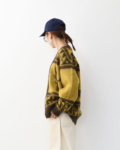 SOUTH2 WEST8 [サウスツーウエストエイト] Mohair V Neck Cardigan Sweater - Nordic Skull [RW664] モヘア Vネック カーディガン セーター - ノルディック スカル・カーディガン・MEN'S [2025AW]