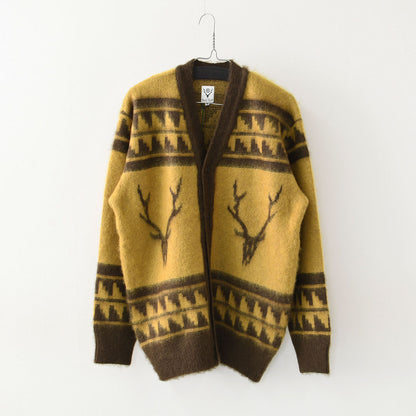 SOUTH2 WEST8 [サウスツーウエストエイト] Mohair V Neck Cardigan Sweater - Nordic Skull [RW664] モヘア Vネック カーディガン セーター - ノルディック スカル・カーディガン・MEN'S [2025AW]