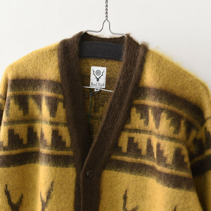 SOUTH2 WEST8 [サウスツーウエストエイト] Mohair V Neck Cardigan Sweater - Nordic Skull [RW664] モヘア Vネック カーディガン セーター - ノルディック スカル・カーディガン・MEN'S [2025AW]