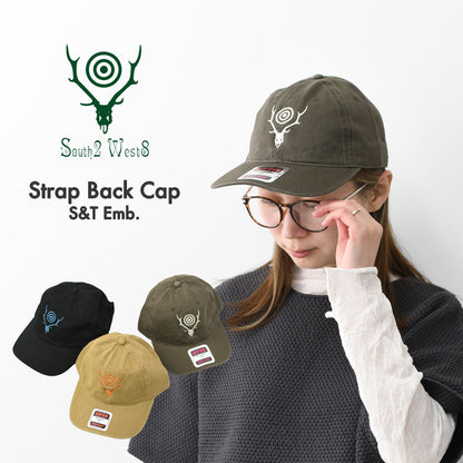 SOUTH2 WEST8 [サウスツーウエストエイト] Strap Back Cap - S&T Emb. [SX611] ストラップキャップ・スカル&ターゲット・MEN'S / LADY'S [2026SS]