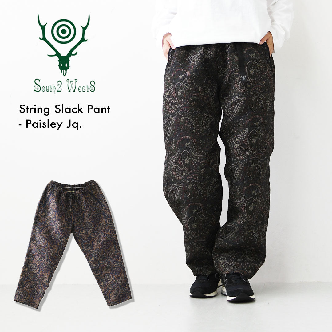 SOUTH2 WEST8 [サウスツーウエストエイト] String Slack Pant - Paisley Jq. [TY763] ストリング スラック パンツ - ペイズリー ジャカード・イージーパンツ・ワイドシルエット・キャンプ・アウトドア・MEN'S [2026AW]