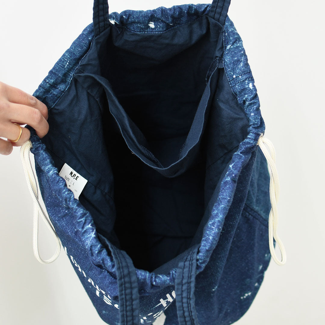 N.P.E NAPRON PATIENTS EFFECTS BAG [エヌピーイーナプロンペイシェントエフェクトバッグ] REPRODUCTION PATIENTS BAG - LANDRY BAG L - [NPE01-0608L] リプロダクション ペイシェントバッグ - ランドリーバッグ L -・巾着バッグ・コットンバッグ・MEN'S / LADY'S [2026SS]