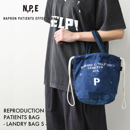 N.P.E NAPRON PATIENTS EFFECTS BAG [エヌピーイーナプロンペイシェントエフェクトバッグ] REPRODUCTION PATIENTS BAG - LANDRY BAG S -  [NPE01-0608S] リプロダクション ペイシェンツバッグ - ランドリーバッグS -・巾着バッグ・コットンバッグ・MEN'S / LADY'S [2026SS]