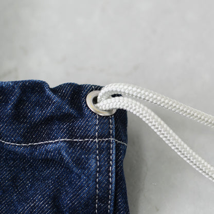 N.P.E NAPRON PATIENTS EFFECTS BAG [エヌピーイーナプロンペイシェントエフェクトバッグ] BLEACHED DENIM PATIENTS BAG M [NPE01-7307M] ブリーチド デニム ペイシェントバッグ M・ペイシェントバッグ・巾着バッグ・コットンバッグ・MEN'S / LADY'S [2026SS]