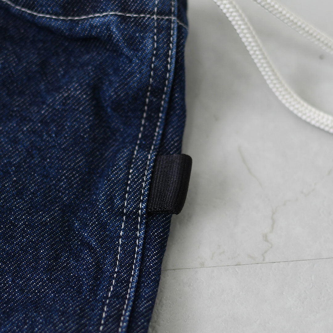 N.P.E NAPRON PATIENTS EFFECTS BAG [エヌピーイーナプロンペイシェントエフェクトバッグ] BLEACHED DENIM PATIENTS BAG M [NPE01-7307M] ブリーチド デニム ペイシェントバッグ M・ペイシェントバッグ・巾着バッグ・コットンバッグ・MEN'S / LADY'S [2026SS]