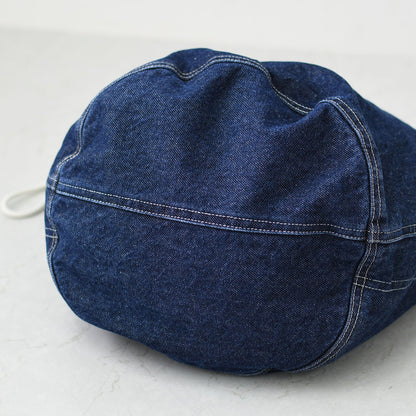 N.P.E NAPRON PATIENTS EFFECTS BAG [エヌピーイーナプロンペイシェントエフェクトバッグ] BLEACHED DENIM PATIENTS BAG M [NPE01-7307M] ブリーチド デニム ペイシェントバッグ M・ペイシェントバッグ・巾着バッグ・コットンバッグ・MEN'S / LADY'S [2026SS]