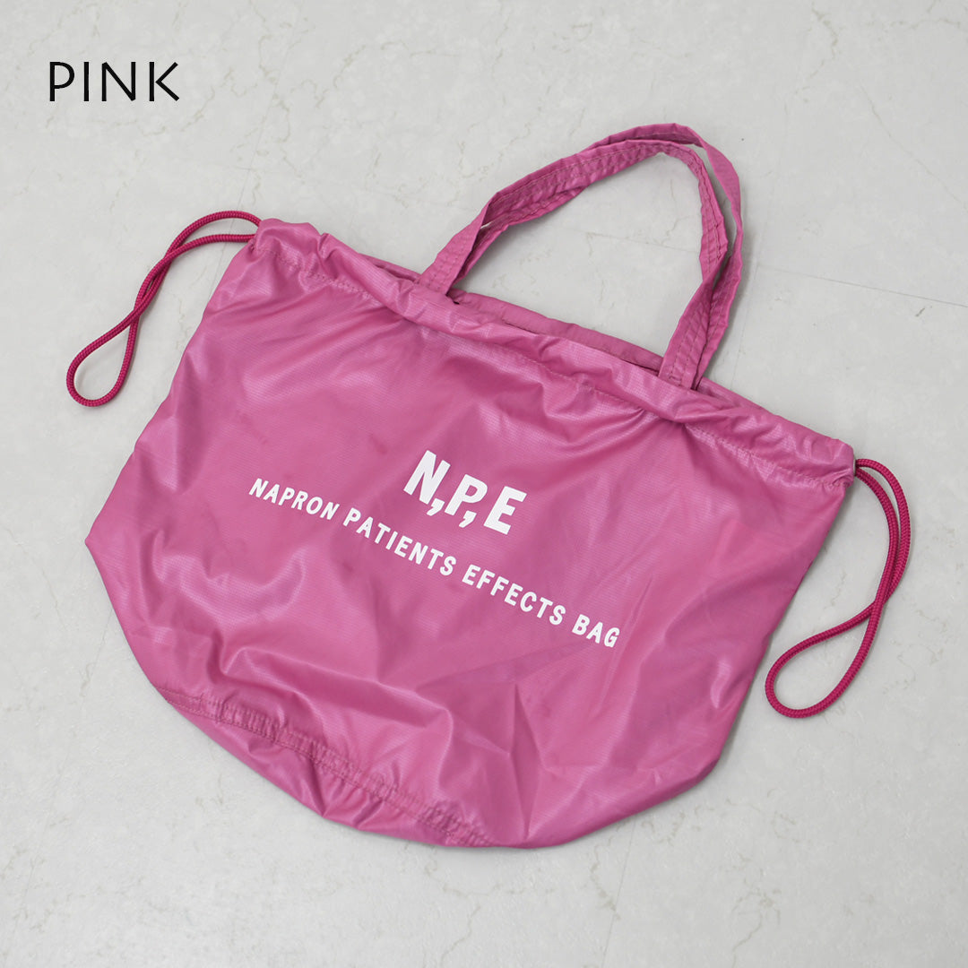 N.P.E [エヌピーイー] PET BOTTLE RECYCLING PACKABLE PATIENTS BAG [NPE01-8888] ペットボトルリサイクリングパッカブルペイシェントバッグ・ペイシェントバッグ・パッカブル・ロゴバッグ・エコバッグ・リサイクル素材・サステナブル・MEN'S / LADY'S [2026SS]