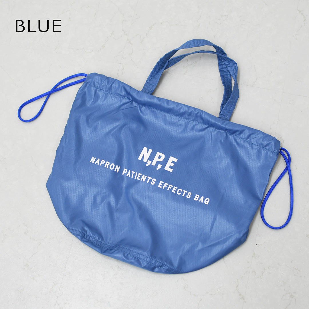 N.P.E [エヌピーイー] PET BOTTLE RECYCLING PACKABLE PATIENTS BAG [NPE01-8888] ペットボトルリサイクリングパッカブルペイシェントバッグ・ペイシェントバッグ・パッカブル・ロゴバッグ・エコバッグ・リサイクル素材・サステナブル・MEN'S / LADY'S [2026SS]