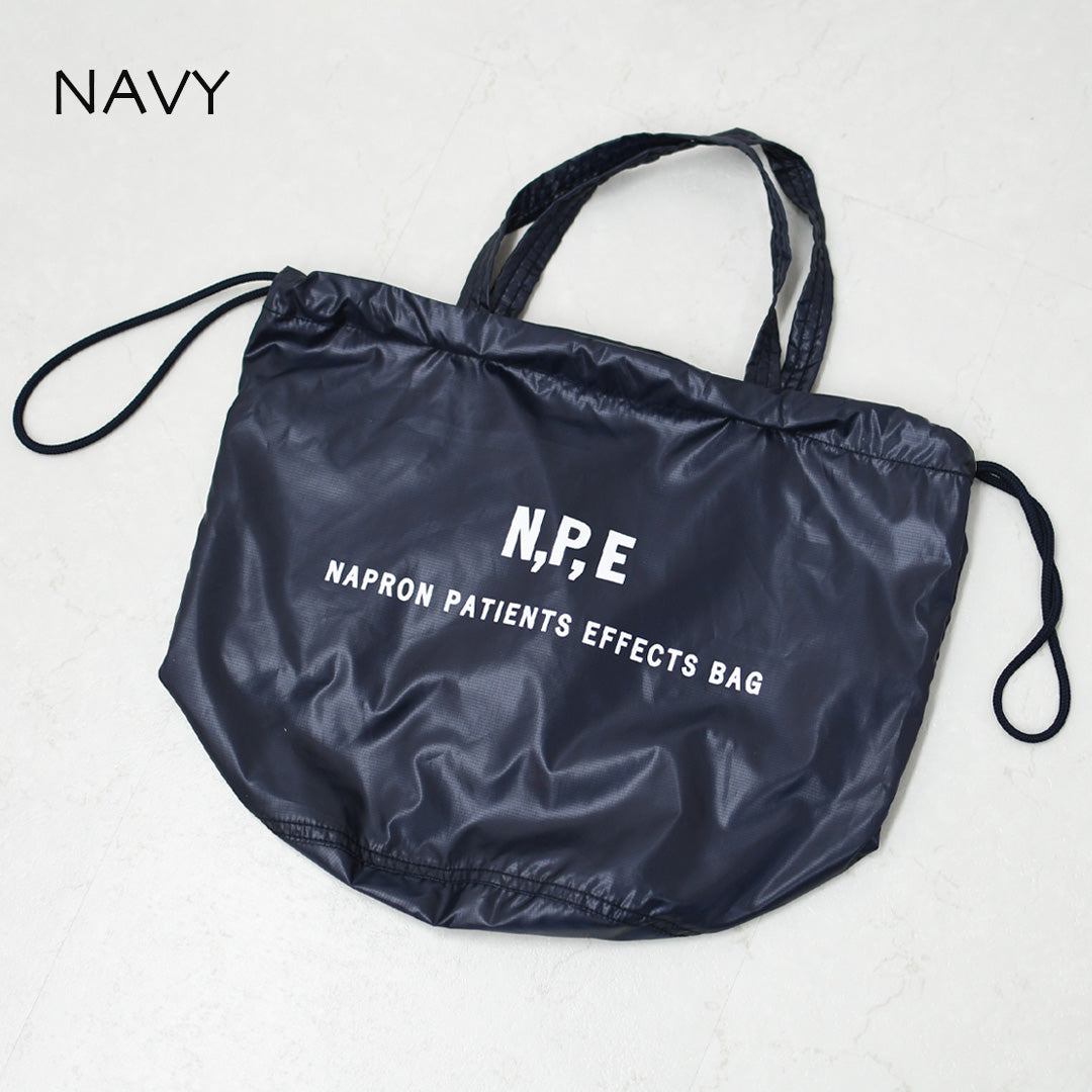 N.P.E [エヌピーイー] PET BOTTLE RECYCLING PACKABLE PATIENTS BAG [NPE01-8888] ペットボトルリサイクリングパッカブルペイシェントバッグ・ペイシェントバッグ・パッカブル・ロゴバッグ・エコバッグ・リサイクル素材・サステナブル・MEN'S / LADY'S [2026SS]