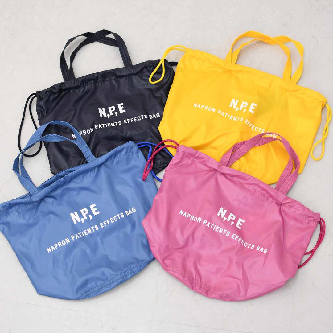 N.P.E [エヌピーイー] PET BOTTLE RECYCLING PACKABLE PATIENTS BAG [NPE01-8888] ペットボトルリサイクリングパッカブルペイシェントバッグ・ペイシェントバッグ・パッカブル・ロゴバッグ・エコバッグ・リサイクル素材・サステナブル・MEN'S / LADY'S [2026SS]